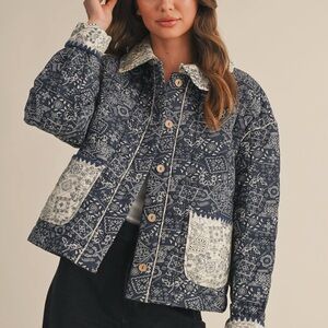 &merci New Bandana printed quilted Jacket Coat $99